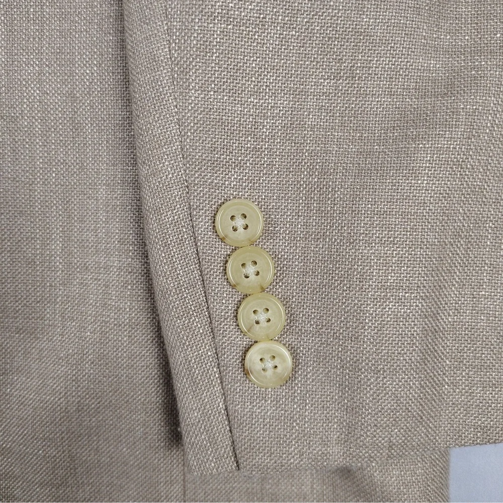 Lauren Ralph Lauren 42L Mens Sport Coat Tan Linen Blend 2 Button Blazer Macy's